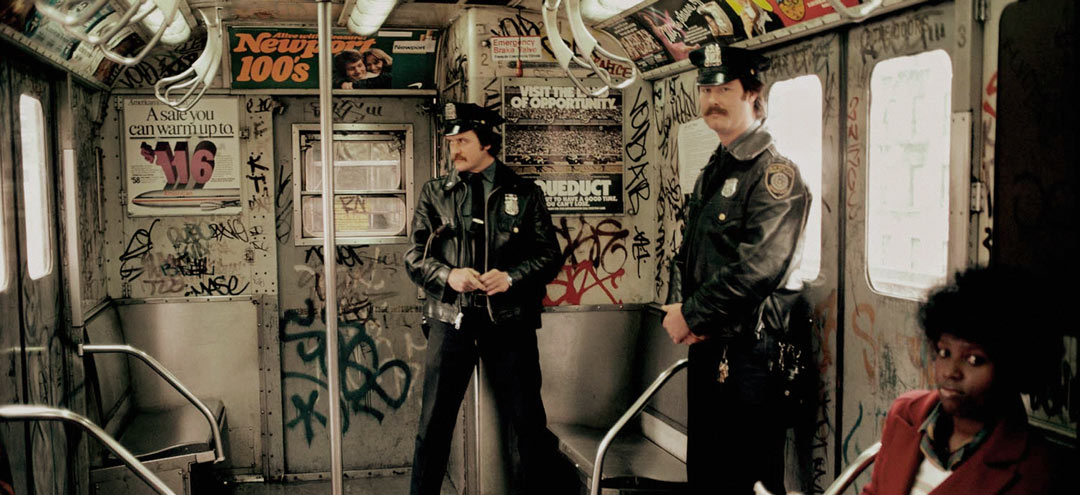 Downtown policemen in the underground photograph