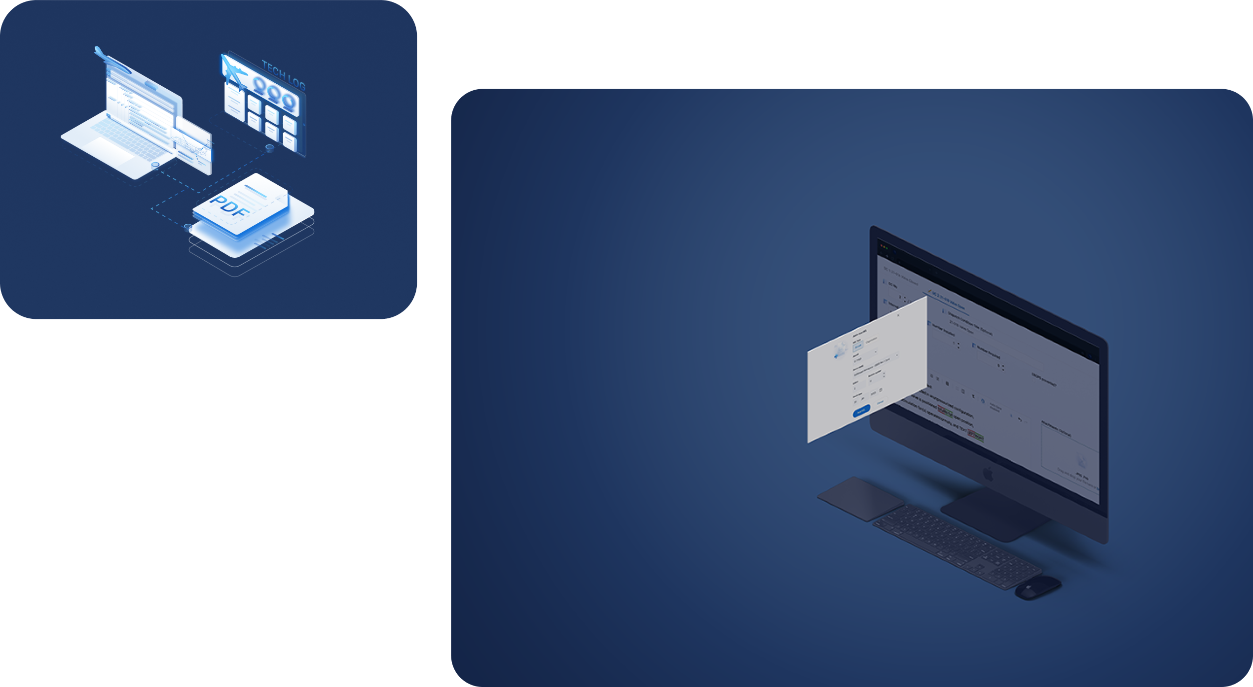 Mock up of a Trustflight product showcasing the product in a large desktop Mackbook