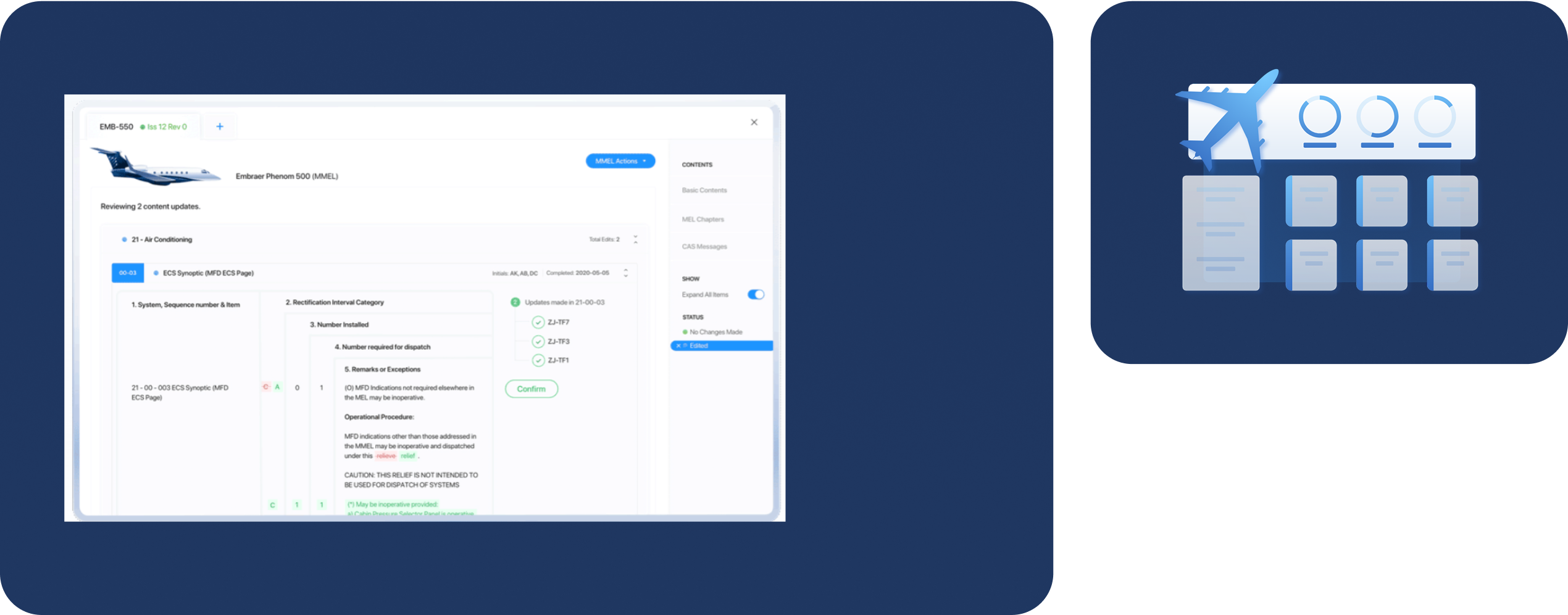 Editing view of the Trustflight MEL Manager